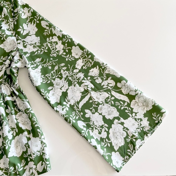 SHEIN Curve Boho Floral Faux Wrap Bell Sleeve Peplum Blouse Size XL - Picture 5 of 12